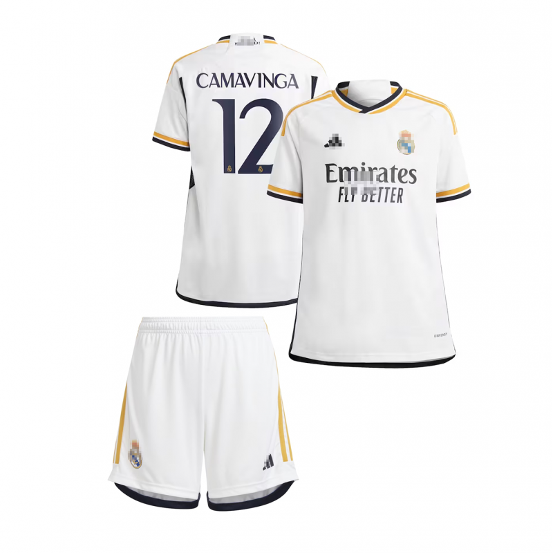 Camiseta Camavinga 12 Real Madrid 2023/2024 Home Niño Kit